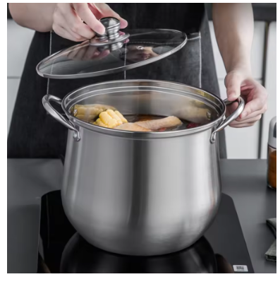 Large Stainless Steel Stock Pot – Heavy-Duty Cooking Pot for Soups, Stews & Boiling, Durable Easy-Clean Kitchen Essential