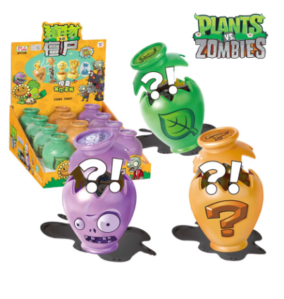12PCS Plants vs Zombies 2 Surprise Box Toy Set – Peashooter, Sunflower & Pirate Captain Zombie Mini Figure Collection for Kids