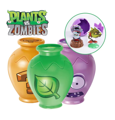 12PCS Plants vs Zombies 2 Surprise Box Toy Set – Peashooter, Sunflower & Pirate Captain Zombie Mini Figure Collection for Kids