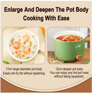 Electric Cooker Double Layer – Multifunction Mini Non-Stick Pot for Hot Pot, Soup & Cooking, Portable Kitchen Appliance
