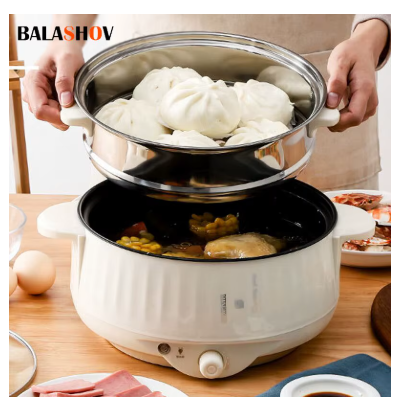 220V Multi Cooker Electric Hot Pot – Single/Double Layer Non-Stick Cooking Pot, Rice Cooker & Soup Maker for 1–2 People Household