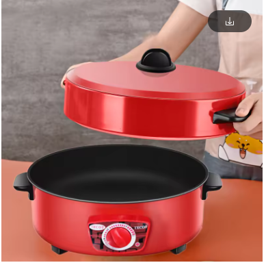 2.4L / 4L Electric Multicooker – Single Layer Non-Stick Hot Pot & Rice Cooker for 1–2 People, Portable Household Cooking Appliance (Red)