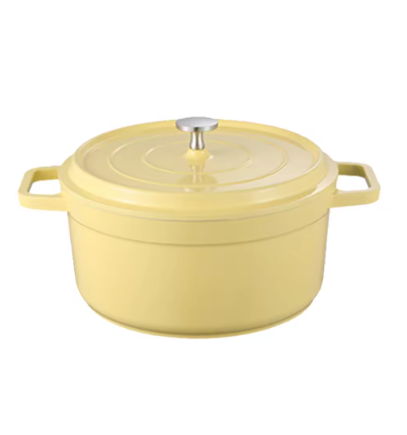 Enameled Cast Aluminum Dutch Oven with Lid – Enamel Stock Pot Multifunctional Heavy-Duty Cookware for Soup, Stew & Baking