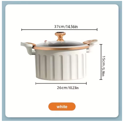 Enamel-Coated Large Capacity Stew Pot with Double Handles – Non-Stick Multifunctional Household Cooking Pot for Soup, Stew & Boiling