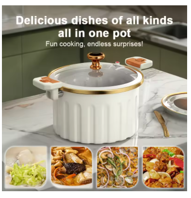 Enamel-Coated Large Capacity Stew Pot with Double Handles – Non-Stick Multifunctional Household Cooking Pot for Soup, Stew & Boiling