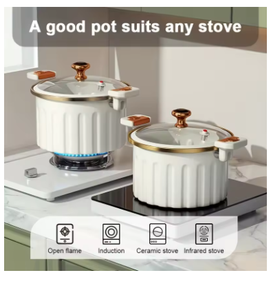 Enamel-Coated Large Capacity Stew Pot with Double Handles – Non-Stick Multifunctional Household Cooking Pot for Soup, Stew & Boiling