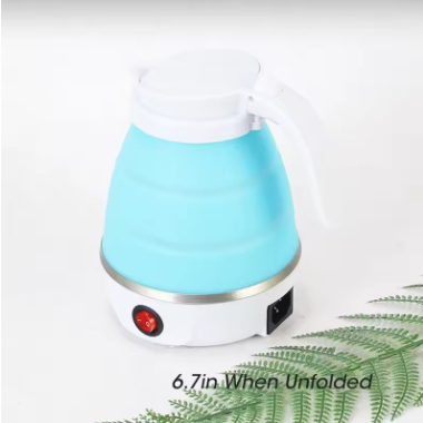 600ML Foldable Electric Travel Kettle – Portable Fast Heating Water Boiler, Collapsible Mini Tea Maker for Home, Hotel & Camping