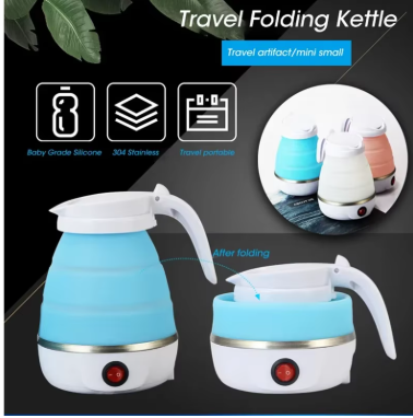 600ML Foldable Electric Travel Kettle – Portable Fast Heating Water Boiler, Collapsible Mini Tea Maker for Home, Hotel & Camping