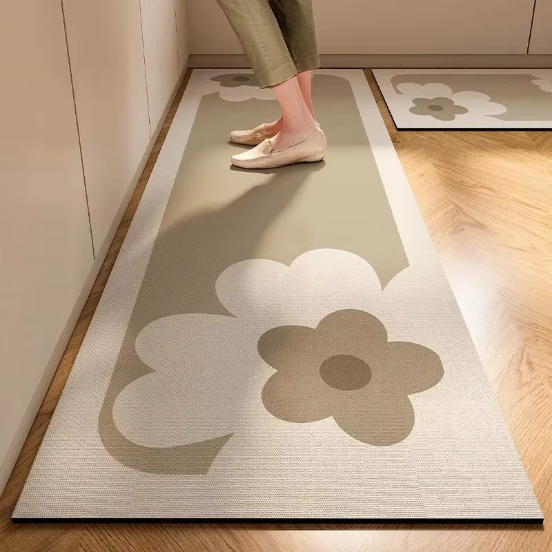 New 1 Pc Japanese Style Diatomite Mud Kitchen Floor Mat – Super Absorbent & Anti-Slip Soft Fast-Dry Carpet – Easy Clean Bathroom, Kitchen & Home Entrance Rug