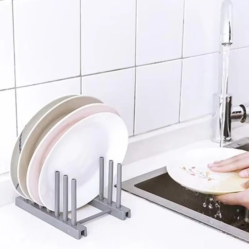 Wooden Dish Drying Rack – Kitchen Dish Drainer Stand for Plates, Cups & Pot Lids, Natural Wood Organizer Drying & Display Shelf