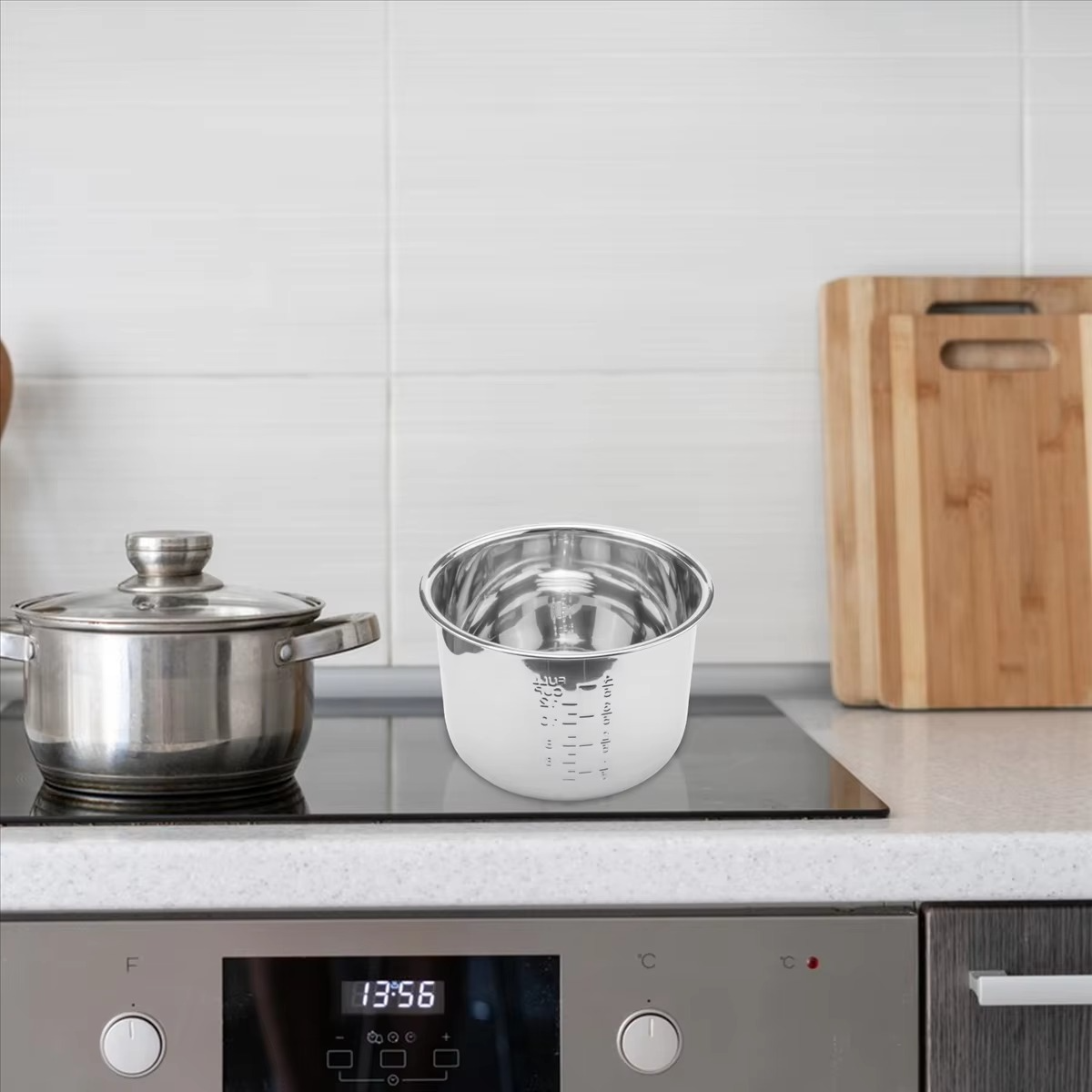 6L Pressure Cooker Inner Pot – Stainless Steel Rice Cooker Liner Replacement Insert, Durable 304 Steel Cooking Pot for Pressure Cookers