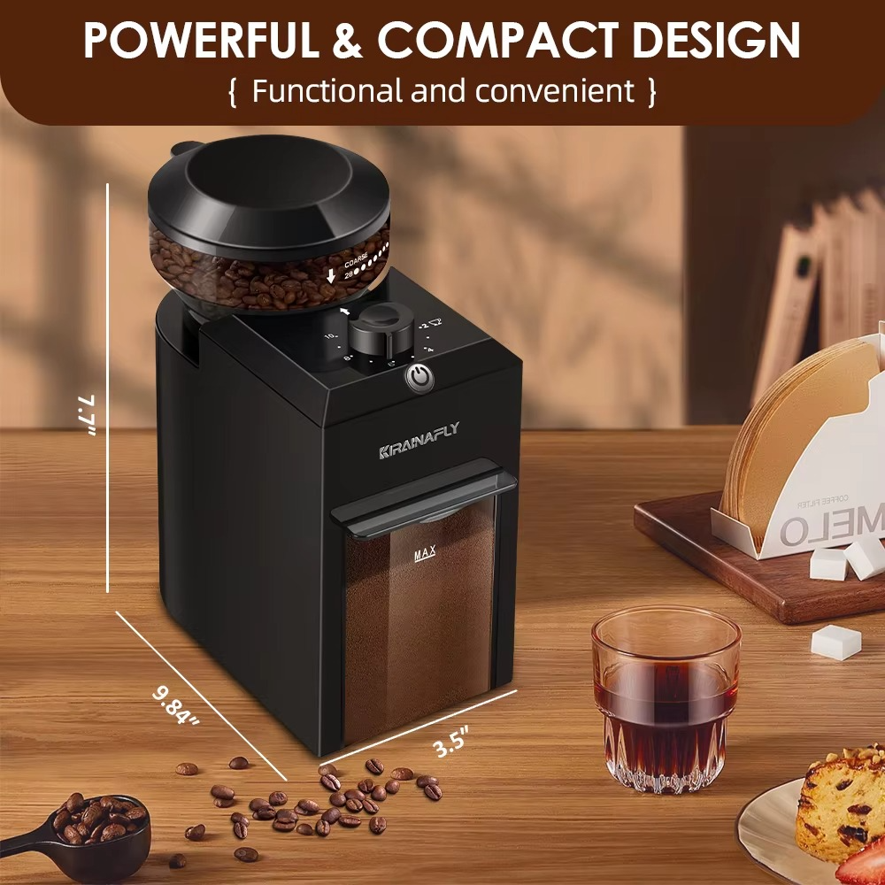 Automatic Burr Coffee Grinder Electric – 28 Adjustable Grind Settings Coffee Bean Mill for Espresso, French Press & Drip Coffee