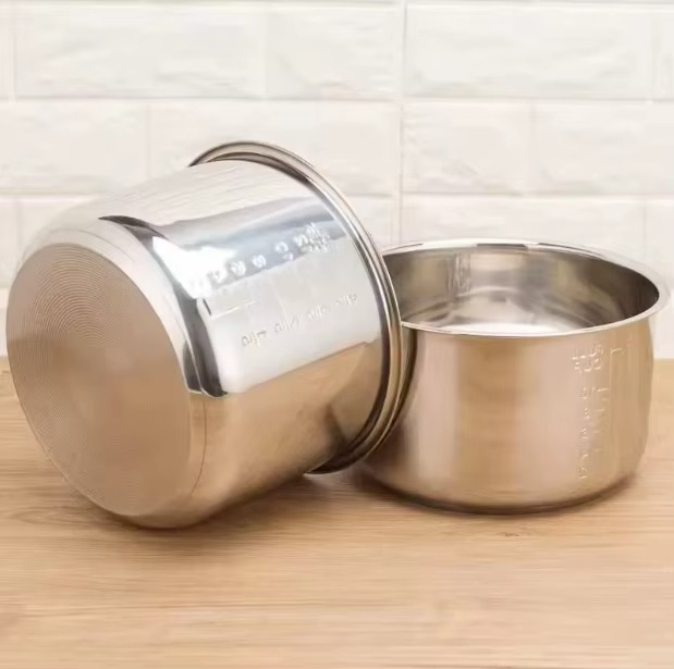 Pressure Cooker Inner Pot – 2L/3L/4L/5L/6L 304 Stainless Steel Rice Cooker Liner, Non-Stick Replacement Cookware Insert for Kitchen Accessories