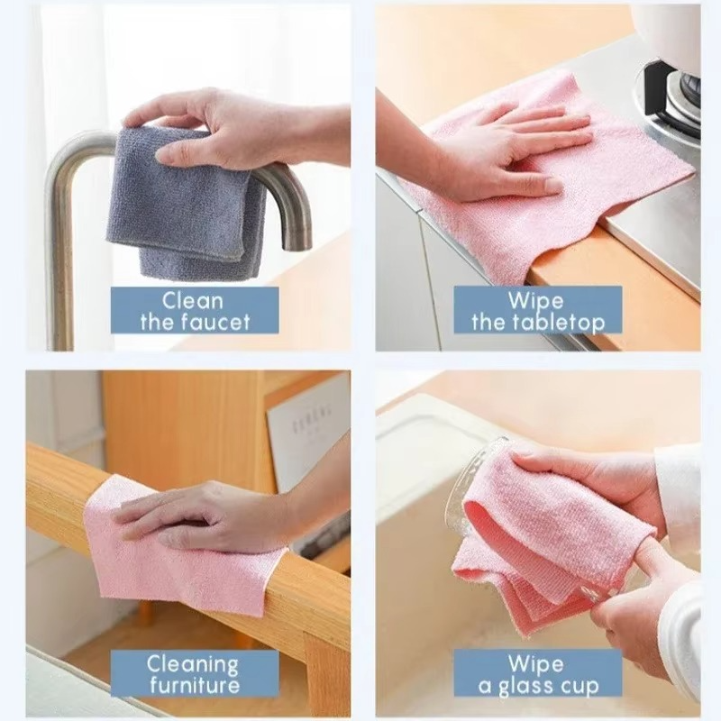 Reusable Microfiber Cleaning Wipe Roll – 20 Sheets Household Kitchen Cloth, Washable Dish Rags, Eco-Friendly Paper Towel Replacement for Multi-Surface Cleaning