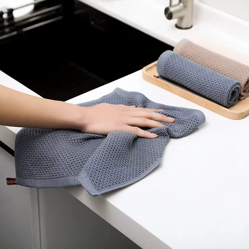 100% Cotton Dishcloth Set – Ultra Soft & Highly Absorbent Kitchen Towels, Reusable Cleaning Cloths for Dishes, Countertops & Household Use