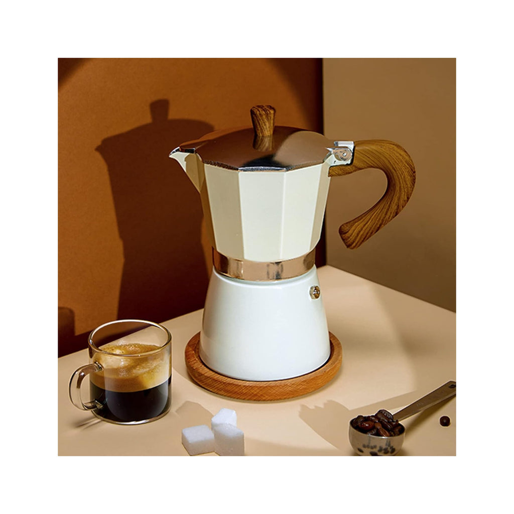 Coffee Pot, Moka Pot Italian Coffee Maker 6 cup/10 OZ Stovetop Espresso Maker for Gas or Electric Ceramic Stovetop Camping Manual Cuban Coffee Percolator for Cappuccino or Latte