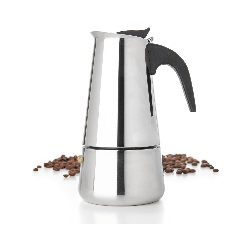 Mixpresso 9 Cup Greca Stovetop Espresso Pot 450ml/15oz, Moka Pot with Coffee Percolator Design, Stainless Steel Stove Top Coffee Maker for Camping or Home Use,Italian Stovetop Espresso Maker