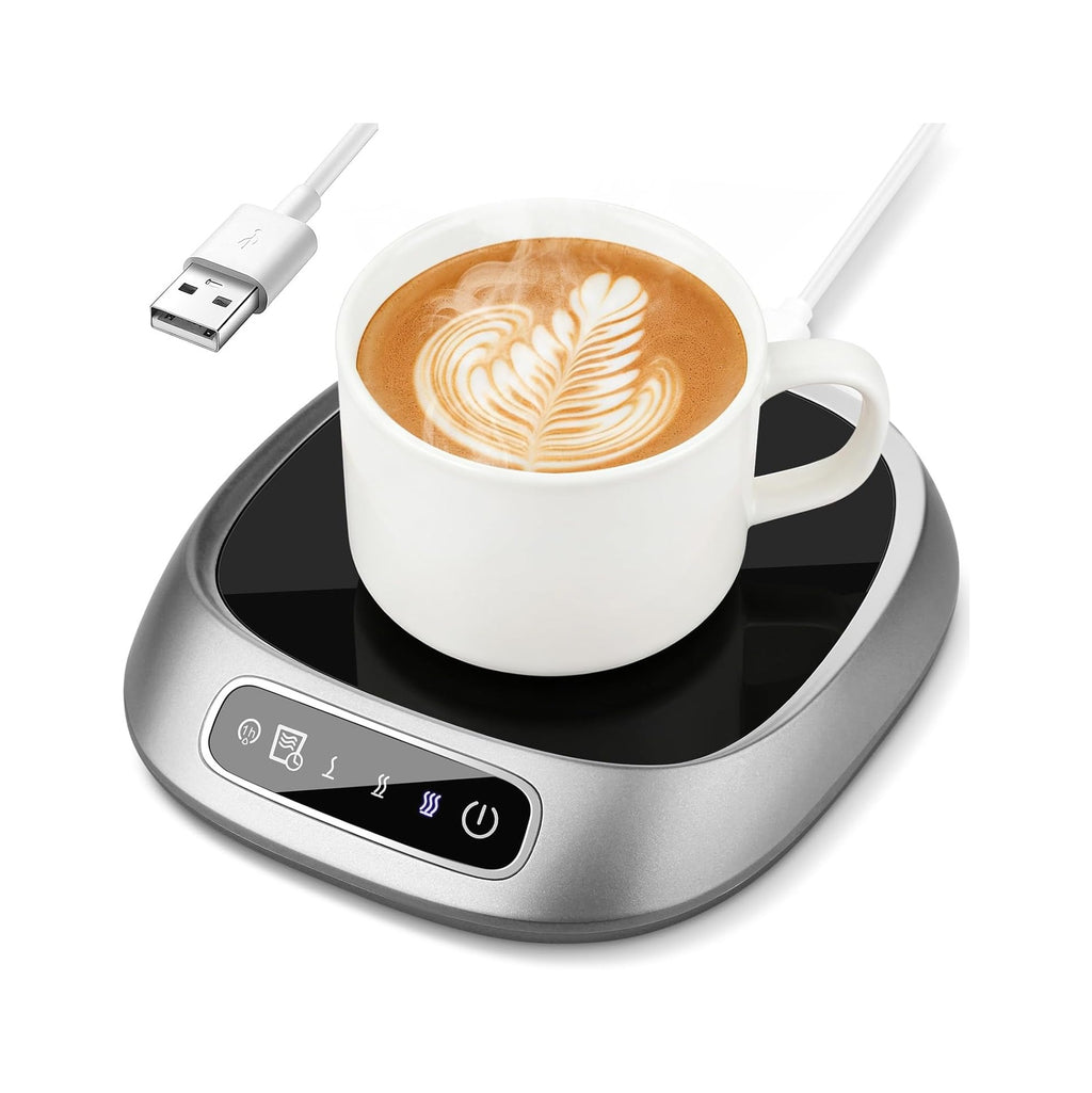 Coffee Mug Warmer, USB Cup Warmer for Desk with 3-Temp Touch Control, 10W Fast Heating Pad for Coffee Tea Milk, 8H Auto-Off, Fits Mugs & Milk Cartons