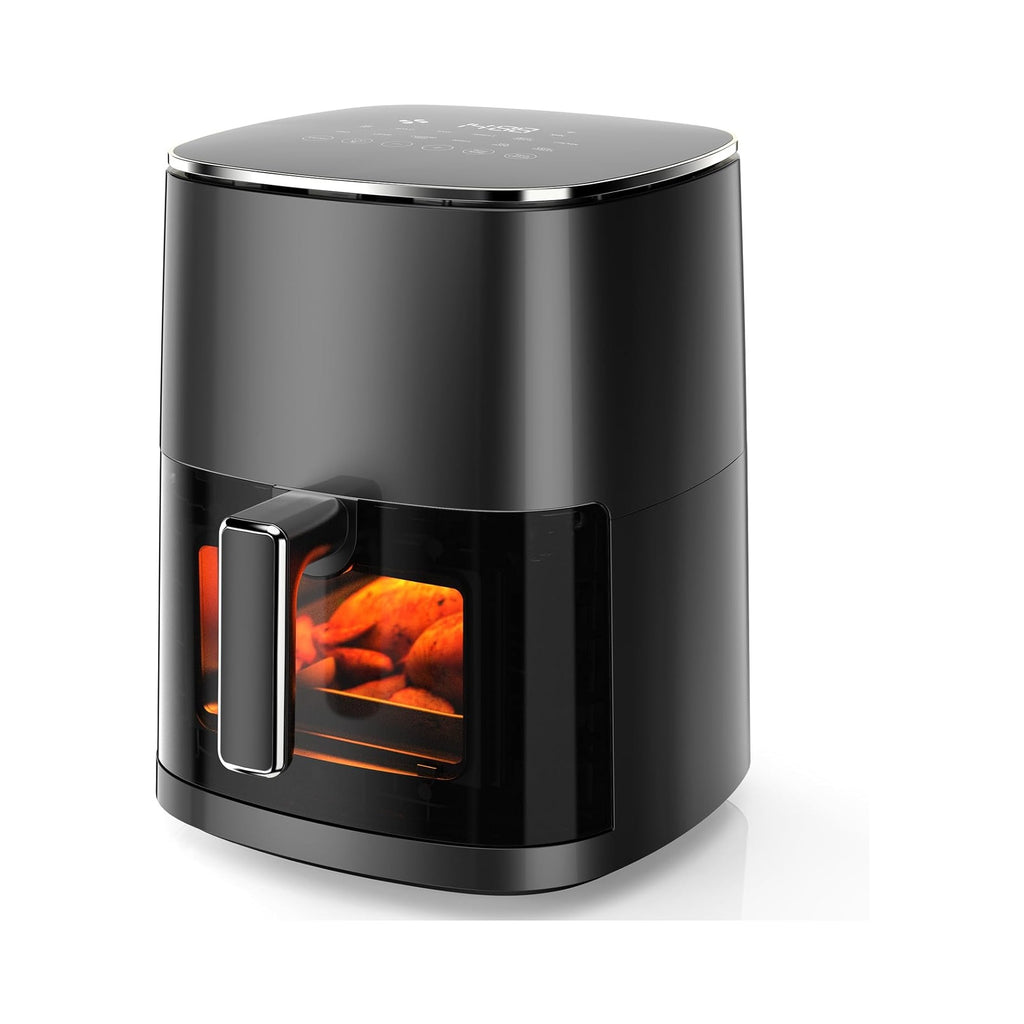 Air Fryer 6 Quart with Window Square Air Fryer 12-in-1 Air Fry, Roast, Reheat, Dehydrate, Bake, Steam, Fries, Custard, Chicken, Wings, Sea Food, Vegetabels,400F