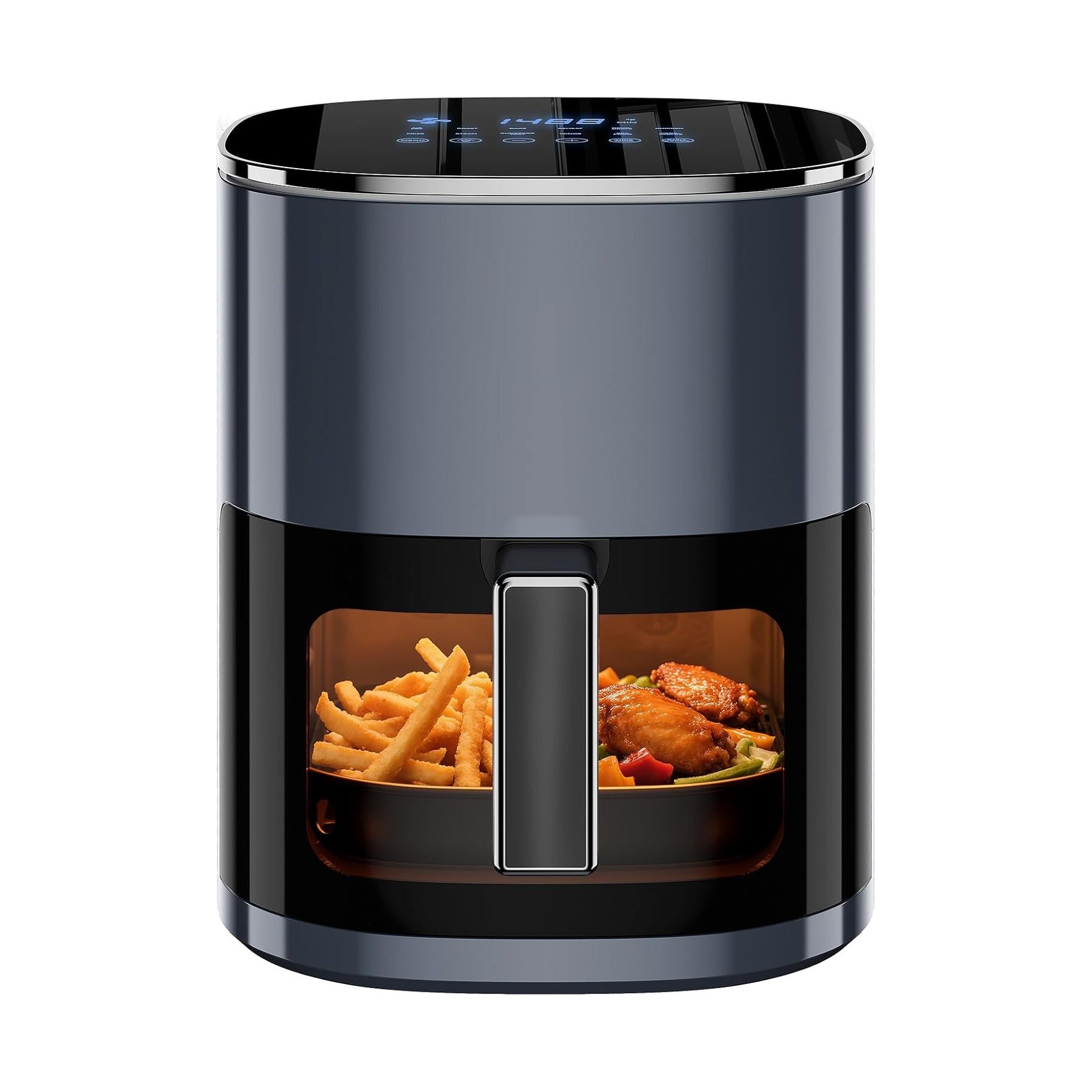 12-in-1 Air Fryer 6.34 Qt, Digital Preset Airfryer with Visible Window, Nonstick and Dishwasher-Safe Basket, Air Fry, Roast, Bake, Dehydrate, Fries, 1700W