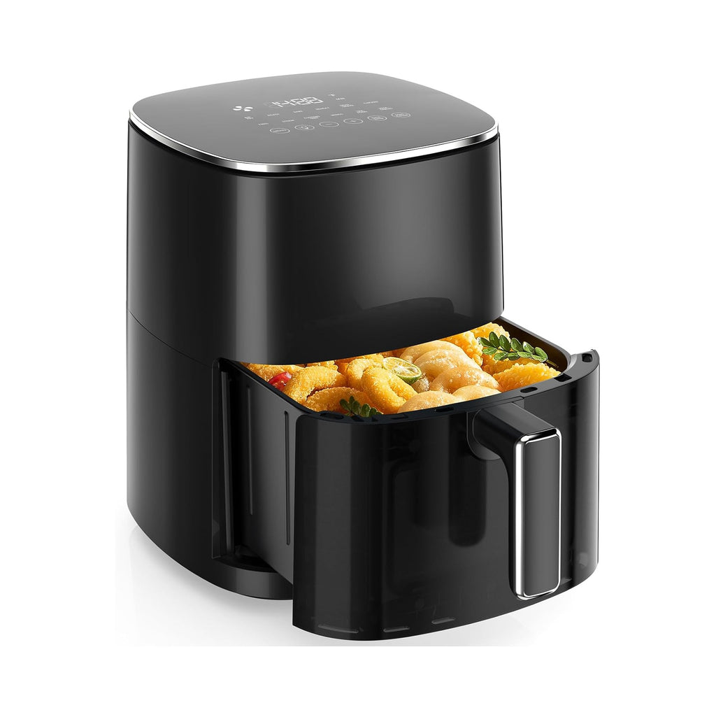 6QT Air Fryer with Window, Square Airfryer Oven 12-in-1 for Family, 400°F Rapid Air Crispy Technology, Roast Bake Dehydrate, Nonstick & Easy-Clean Basket