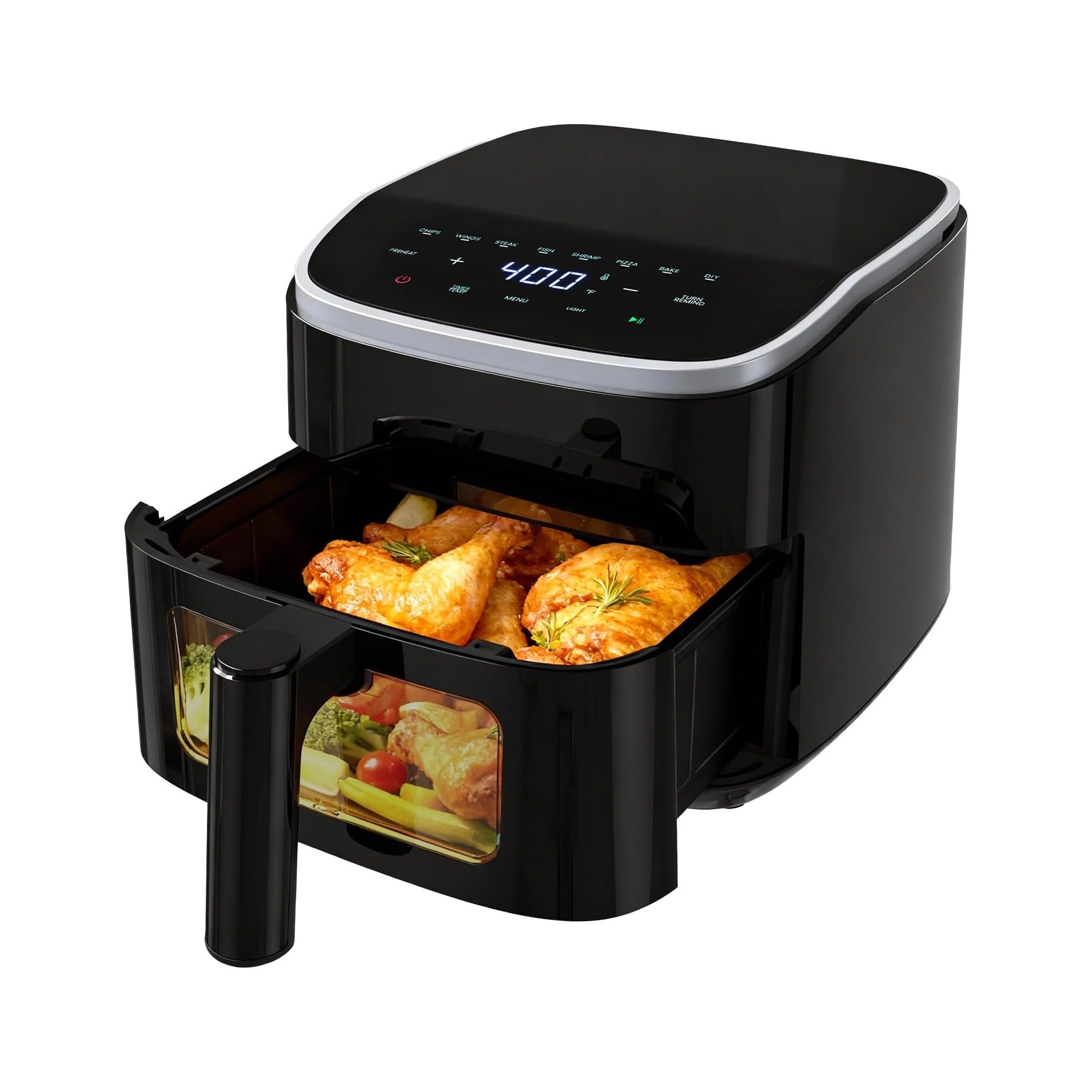 Air Fryer，4QT Small AirFryer with Easy View Window and Interior Light, Digital Touchscreen with 8 Presets for Custom Cooking, Nonstick and Dishwasher Safe Basket
