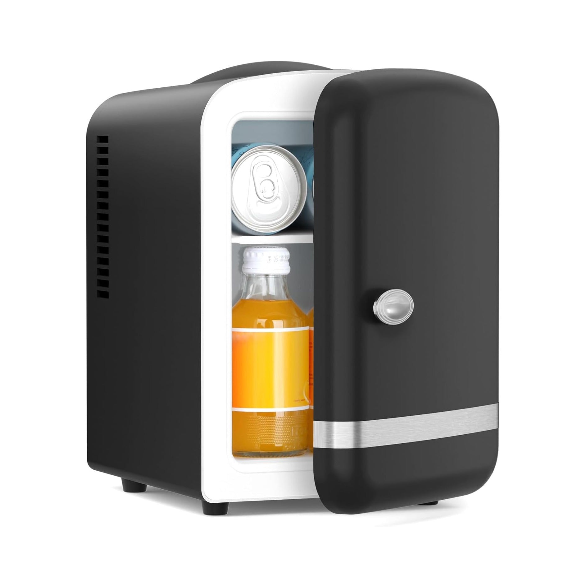 4L/6 Cans Compact Refrigerator,Portable Mini Fridge Skin Care,Cooler and Warmer for Bedroom,Car,Office & Dorm, Small Cooler for Cosmetics/Beverage/Food,BLACK