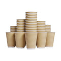 Hot Paper Cups_12 oz Disposable Insulated Corrugated Sleeve Ripple Wall Paper Cup 100 pcs,12oz Cups for Drink，Hot Coffee Cups