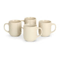 Glazed Stoneware Coffee Mugs, Ceramic 4-Piece Set, 16 oz, Microwave and Dishwasher-Safe, Ivory