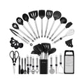 Kitchen Utensil Set-Silicone Cooking Utensils-33 Kitchen Gadgets & Spoons for Nonstick Cookware-Silicone and Stainless Steel Spatula Set-Best Kitchen Tools, Useful Pots and Pans Accessories