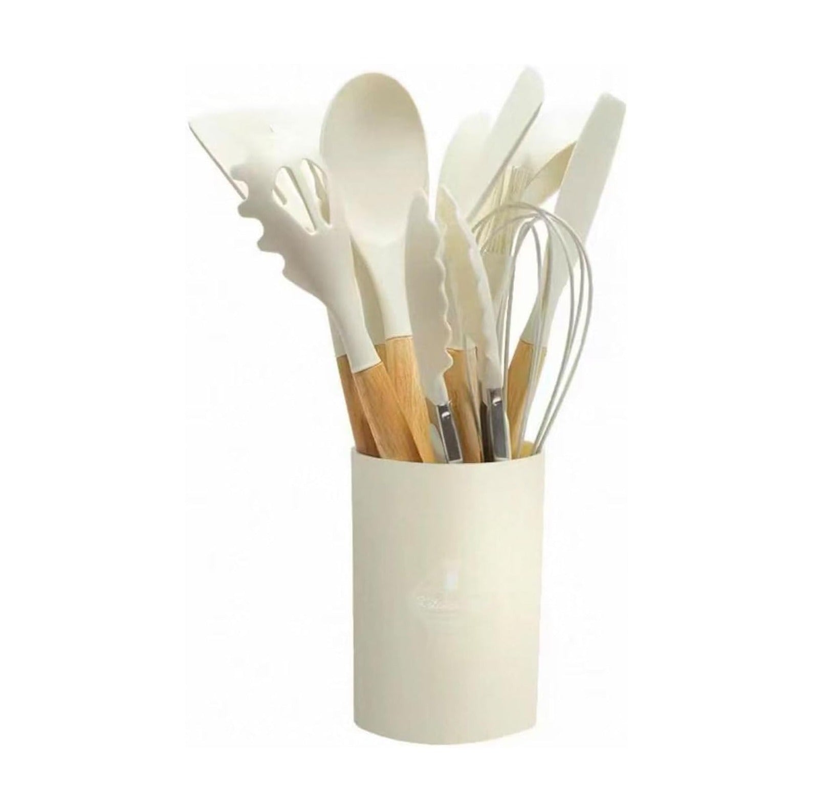 12PCS Silicone Kitchenware Set High Temperature Resistant Kitchenware Cooking Spoons Shovel Filters Egg Beaters NonStick Kitchenware with Storage Tanks Dishwasher Clean