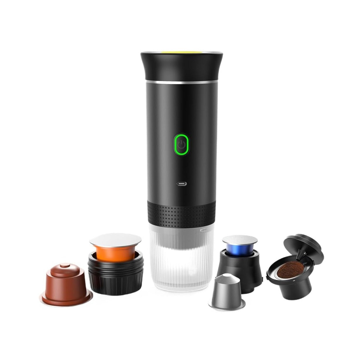 Wireless Portable Electric Coffee Maker with USB-C, Self-Heating, Rechargeable Espresso Coffee Machine for Travel, Camping, RV,Home,Office