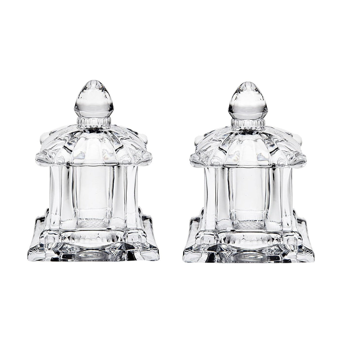 Salt and Pepper Shaker Set Tabletop Set, Pagoda Collection, Decorative Crystal Design, Pagoda Collection