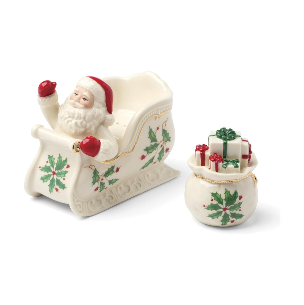 Holiday Figural Salt & Pepper Set, Christmas Dishes, Festive Serveware