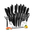 Kitchen Knife Set with Block, 19 PCS High Carbon Stainless Steel Sharp includes Serrated Steak Knives Set, Chef Knives, Bread Knife, Scissor, Sharpener, all in one