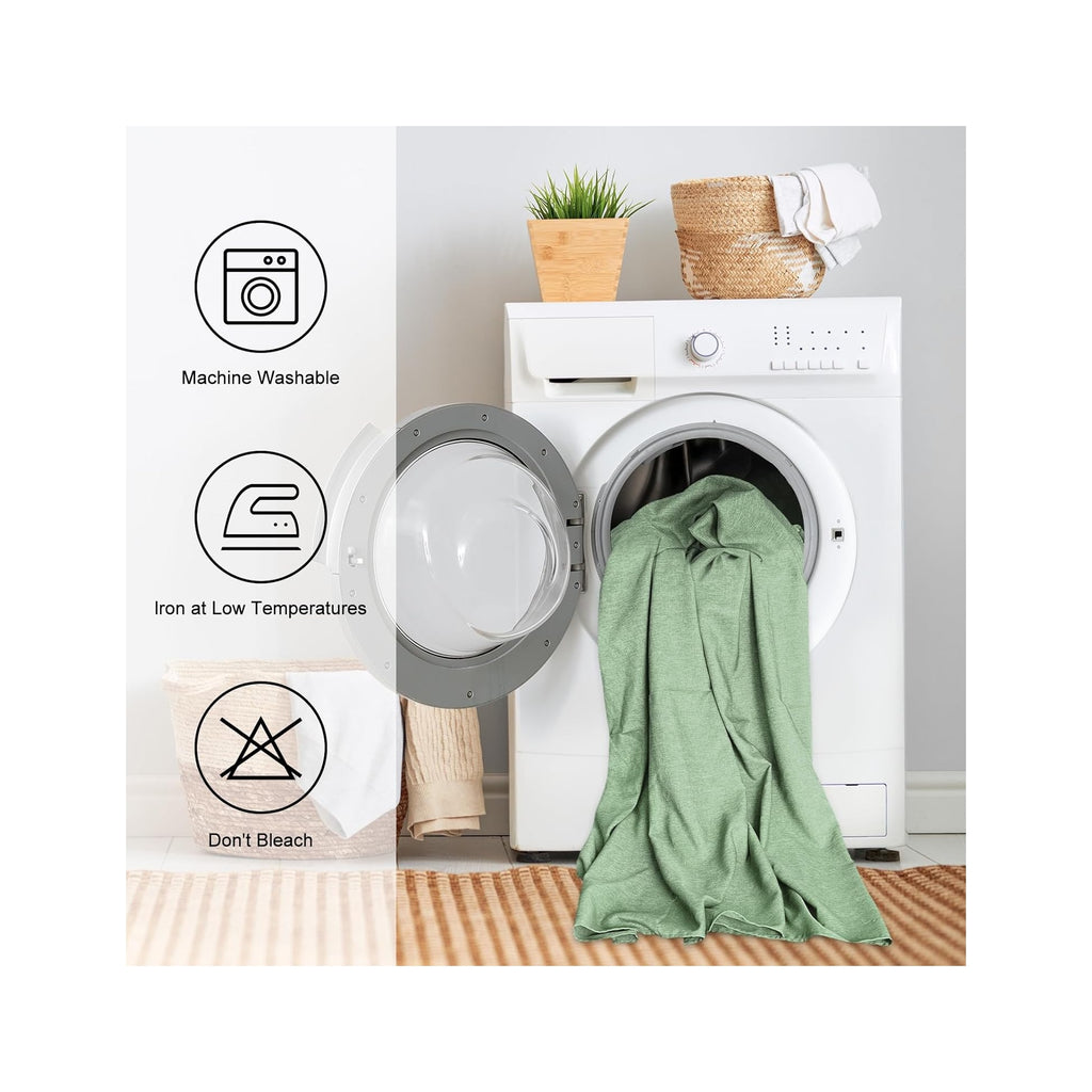 Textured Linen Table Cloth for Rectangle Tables - Sage Green Tablecloths Rectangular Waterproof Wrinkle Free Wipeable Dining Table Cover for Spring Easter Decor Wedding Birthday, 52 x 70 Inch