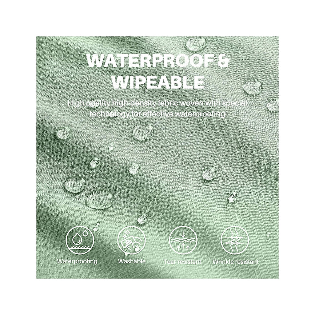 Textured Linen Table Cloth for Rectangle Tables - Sage Green Tablecloths Rectangular Waterproof Wrinkle Free Wipeable Dining Table Cover for Spring Easter Decor Wedding Birthday, 52 x 70 Inch