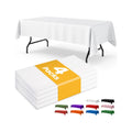 White Plastic Table Cloth - 4 Pack 54" × 108" Rectangle Disposable Tablecloths for 6FT Tables, Table Cover for Party, Holiday & Gathering Use