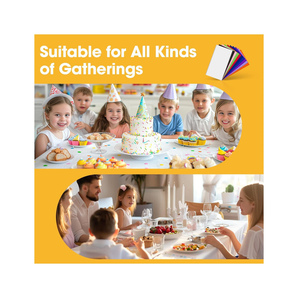 White Plastic Table Cloth - 4 Pack 54" × 108" Rectangle Disposable Tablecloths for 6FT Tables, Table Cover for Party, Holiday & Gathering Use