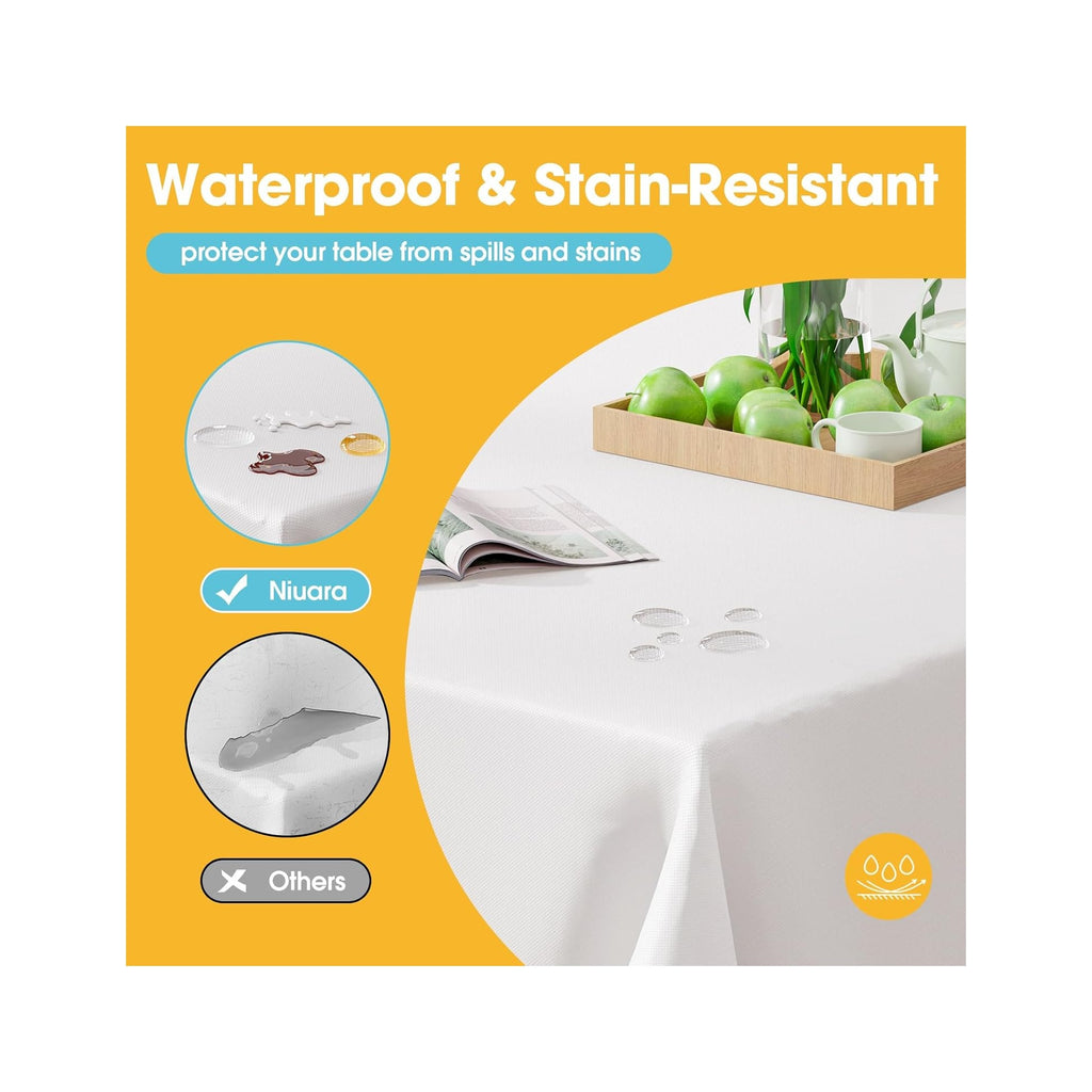 White Plastic Table Cloth - 4 Pack 54" × 108" Rectangle Disposable Tablecloths for 6FT Tables, Table Cover for Party, Holiday & Gathering Use