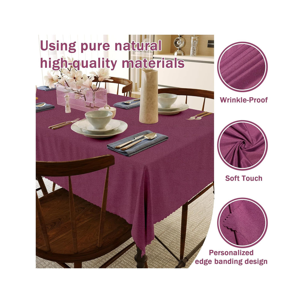 Rectangular Tablecloth Cationic Fabric Waterproof Stain Resistant Wrinkle-Resistant for Home/Decoration/Party/Buffet/Wedding/Dining Room/Camping