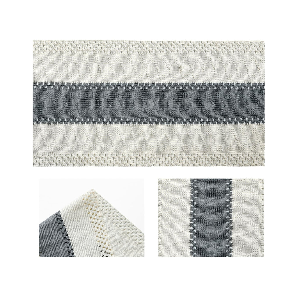 Mode Dark Grey Farmhouse Rustic Table Runner, Seasonal Holiday Hollow Kitchen Dining Table Decoration for Home Party Decor 12x72 Inch