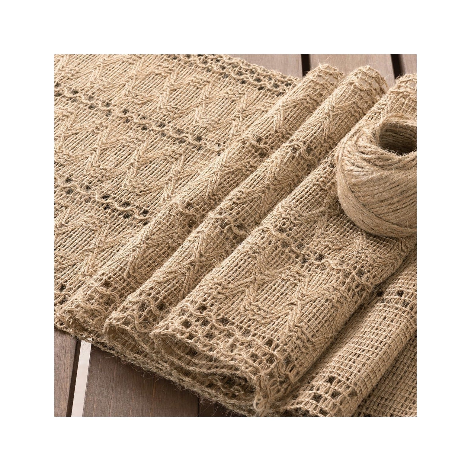 Boho Table Runner Easter Spring Farmhouse Burlap Jute Bamboo Rustic Dining Kitchen Centerpiece Decor Small Macrame Woven Coffee Table Runner for Dresser Scarf Home Decor 12x48 inch
