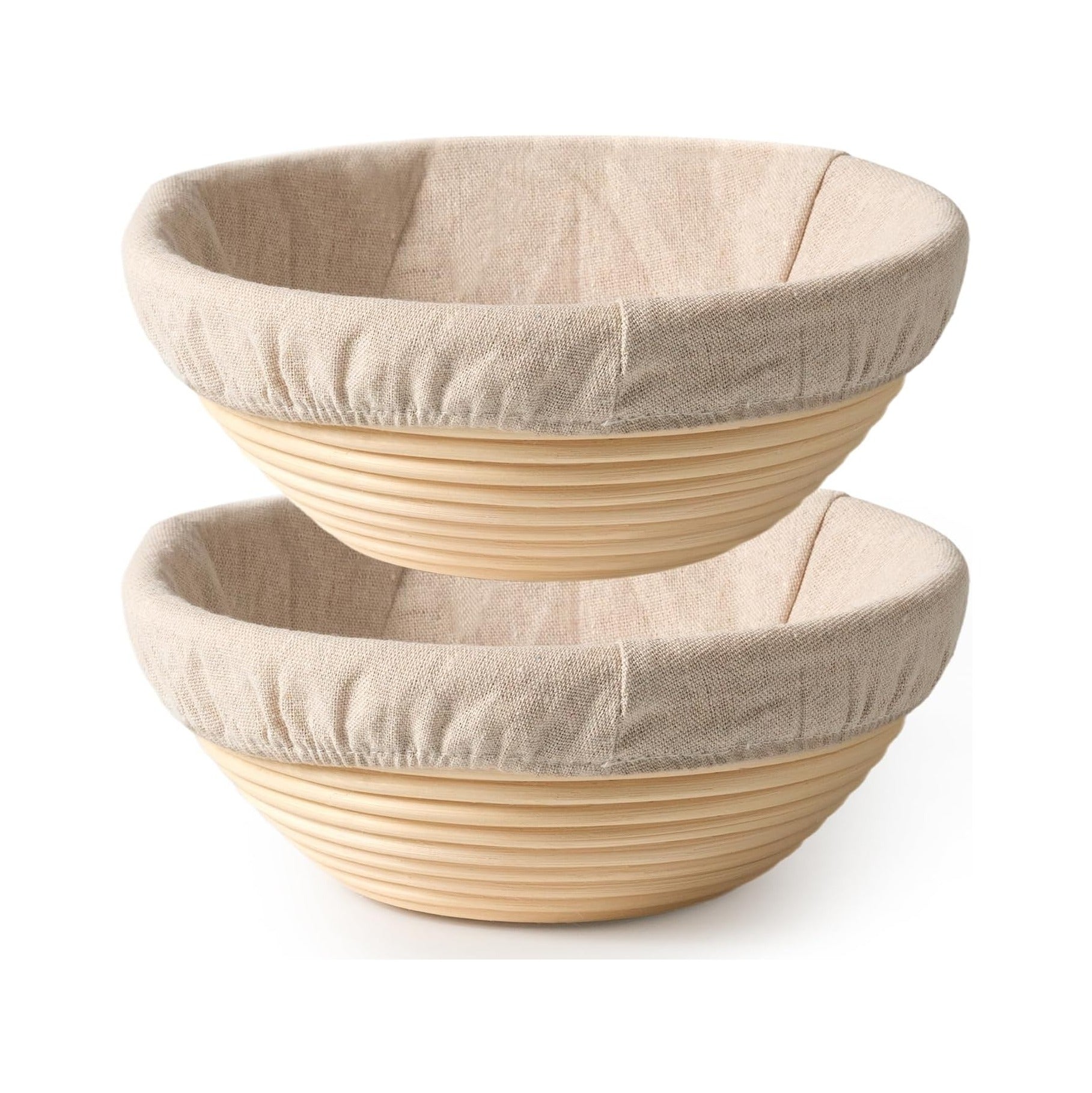 2 Pack Banneton Bread Proofing Baskets for Sourdough, 9 Inch Round Natural Rattan Proofing Basket for Dough Rising, Bread Proofing Bowl Sourdough Bread Baking Supplies for Home Bakers