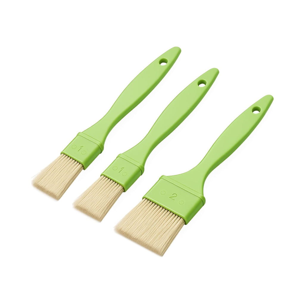 3 Pcs Pastry Brush Set, 1/1/2 inch Bristle Basting Brushes for Cooking, Heat Resistant, Kitchen Brush for Oil, BBQ Grill, Butter Sauce, Baking, with Hang Hole Design
