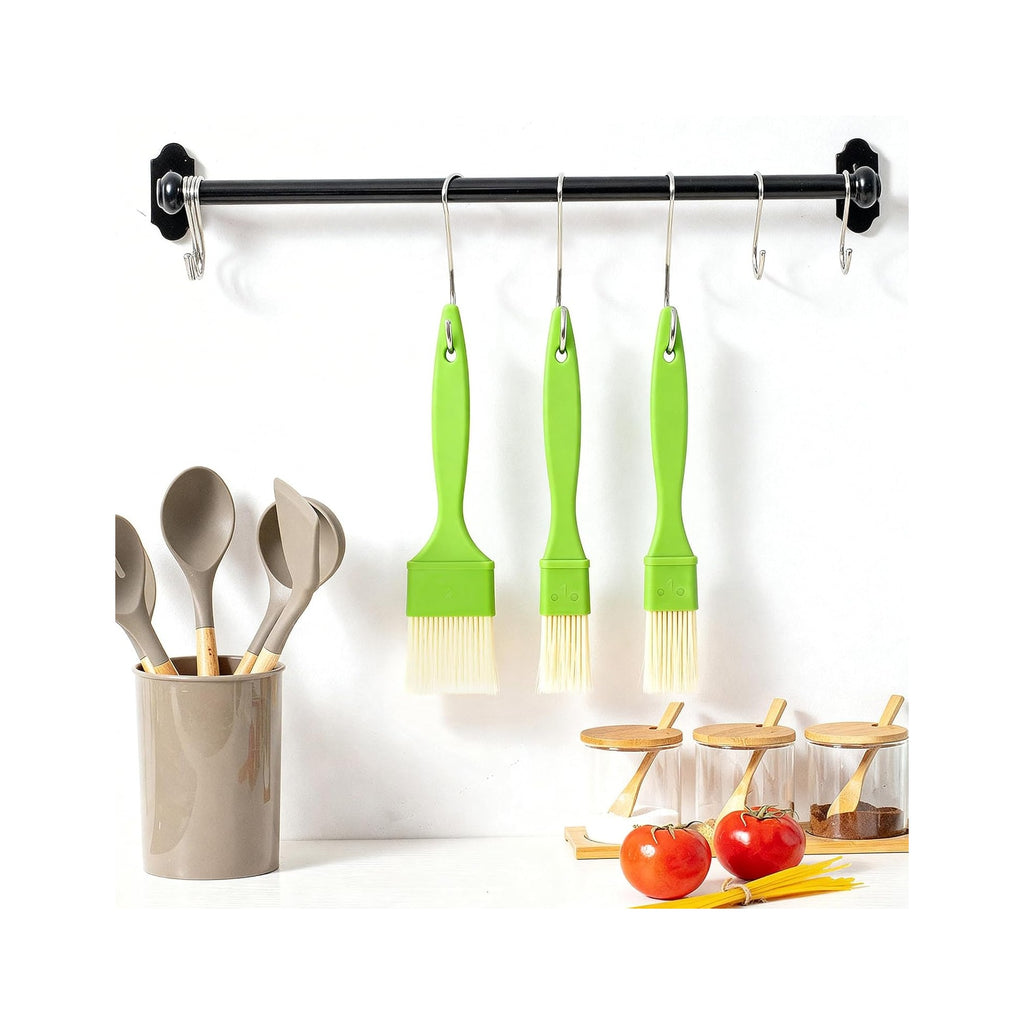 3 Pcs Pastry Brush Set, 1/1/2 inch Bristle Basting Brushes for Cooking, Heat Resistant, Kitchen Brush for Oil, BBQ Grill, Butter Sauce, Baking, with Hang Hole Design