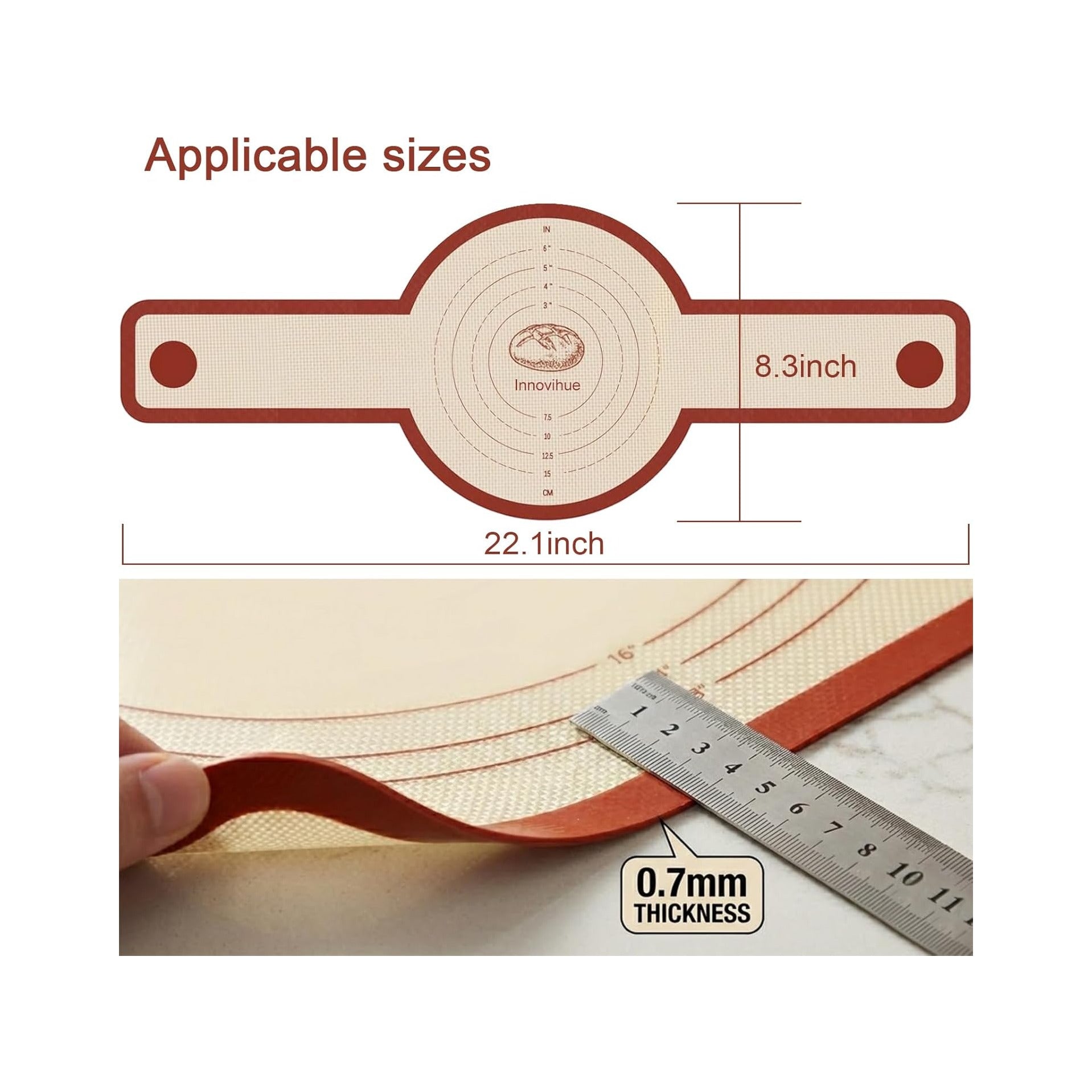 Silicone Bread Sling for Dutch Oven, 2-Pack Non-Stick Reusable Baking Mats with Long Handles, Easy to Clean, Ideal for Sourdough Bread Transfer & Baking