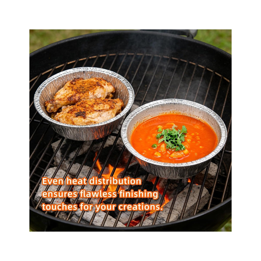 50 Pack Mini Pie Pans, 5in Pie Tins, Disposable Aluminum Round Foil Tart, Aluminum Foil Pans, Easily Stack & Store for Baking, Cooking, Storage or Reheating