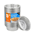 50 Pack Mini Pie Pans, 5in Pie Tins, Disposable Aluminum Round Foil Tart, Aluminum Foil Pans, Easily Stack & Store for Baking, Cooking, Storage or Reheating