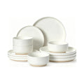 Plates and Bowls Sets, Dinnerware Sets for 4, 12 Pieces Scratch Resistant Dishware Dishes Set, Ceramic Kitchen Dinner Set, Porcelain & Microwave and Dishwasher Safe, Cream White